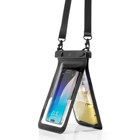 Spigen A603 Universal Waterproof Case - Waterproof Case for Smartphones up to 6.9" (Black)