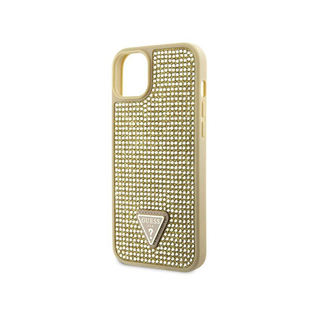 Guess Rhinestone Triangle - Hülle für iPhone 14 Plus (Gold)