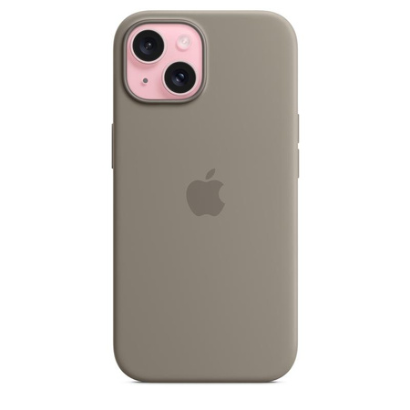 Apple Silikonhülle - Silikonhülle mit MagSafe für iPhone 15 (Aschbraun)