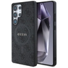 Guess Leather 4G Coloured Ring Classic Logo MagSafe - étui pour Samsung Galaxy S25 Ultra (noir)