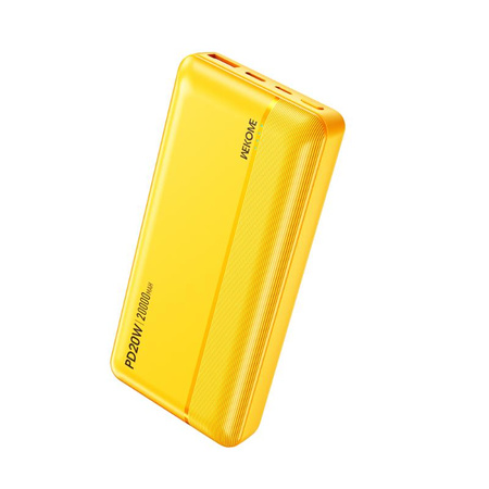 WEKOME WP-04 Pop Digital Series - Powerbank 20000 mAh Schnelles Aufladen USB-C PD 20W + USB-A QC3.0 18W (Gelb)