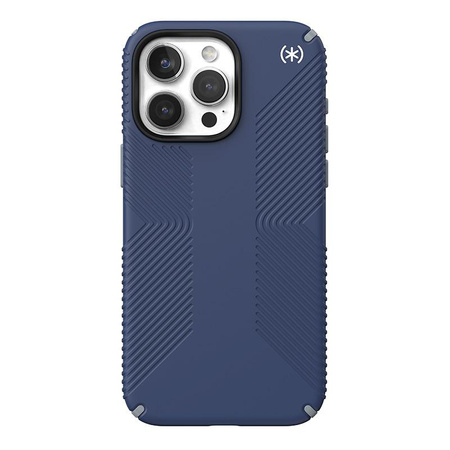 Speck Presidio2 Grip - Coque pour iPhone 15 Pro Max (Bleu côtier / Gris poussière / Blanc)