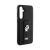 Karl Lagerfeld Gripstand Saffiano Karl & Choupette kitűzők - Samsung Galaxy S23 FE tok (fekete)