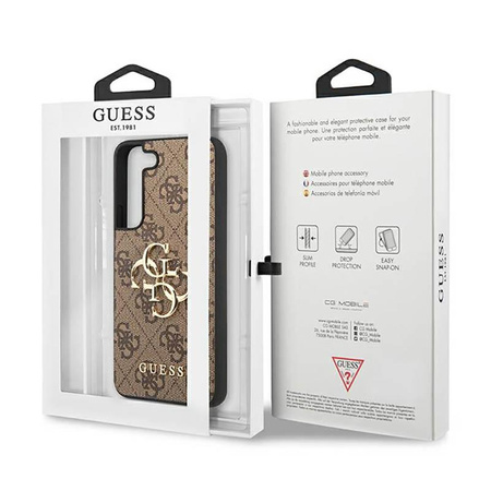Guess 4G Big Metal Logo - Case for Samsung Galaxy S23 (Brown)