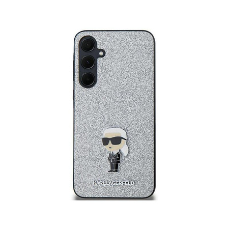 Karl Lagerfeld Fixed Glitter Choupette Logo Metall Pin - Samsung Galaxy A35 5G Gehäuse (silber)