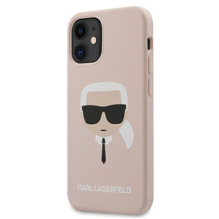 Karl Lagerfeld szilikon ikonikus Karl`s Head - iPhone 12 mini tok (rózsaszín)