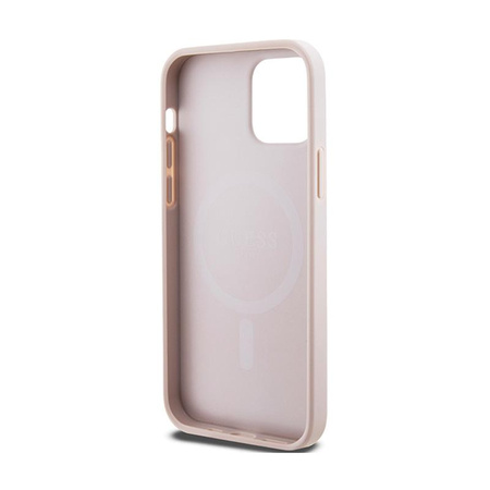 Guess 4G Collection Leather Metal Logo MagSafe - iPhone 12 / iPhone 12 Pro Case (pink)