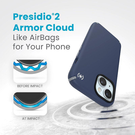 Speck Presidio2 Pro Magsafe - Etui iPhone 15 (Coastal Blue / Dustgrey / White)