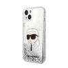 Karl Lagerfeld Liquid Glitter NFT Karl's Head - iPhone 14 Plus Tasche (silber)