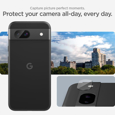 Spigen Optik.TR EZ Fit Camera Lens Protector 2-Pack - Lens protection glass for Google Pixel 8A (2 pcs) (Black)