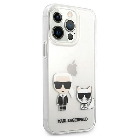 Karl Lagerfeld Ikonik & Choupette - pouzdro pro iPhone 13 Pro (průhledné)