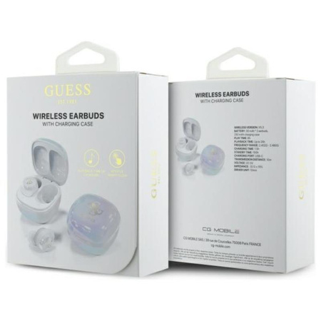 Guess 4G Printed Logo - TWS Bluetooth Headphones + Charging Case (white)