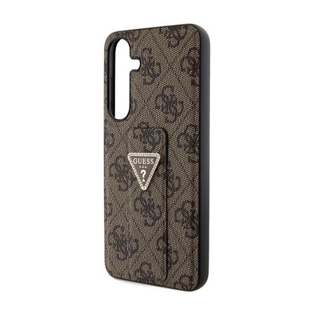 Guess Grip Stand 4G Triangle Strass Logo - Étui Samsung Galaxy S24 (marron)