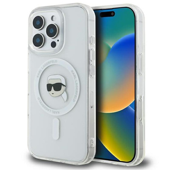 Karl Lagerfeld IML Metal Karl Head MagSafe - Case for iPhone 16 Pro Max (white)