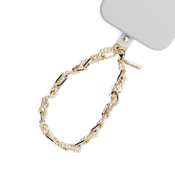 Phone Charm Glam Twist – stylowa zawieszka z perełkami i złotymi ogniwami