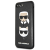 Karl Lagerfeld dombornyomott tok Karl & Choupette - iPhone 8 Plus / 7 Plus tok (fekete)
