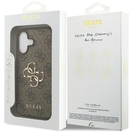 ETUI DO IPHONE 17 GUESS BRĄZOWE ELEGANCKIE MODNE CASE PLECKI