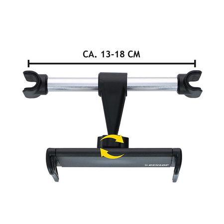 Dunlop - Car headrest mount for smartphone / tablet 12-21 cm