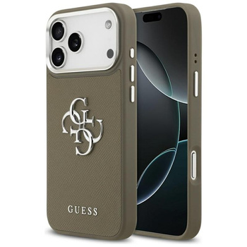 Guess Grained Big 4G Classic Logo - Pouzdro iPhone 17 Pro Max (hnědé)