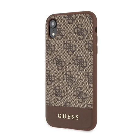 Collection 4G Bottom Stripe de Guess - Coque pour iPhone XR (marron)
