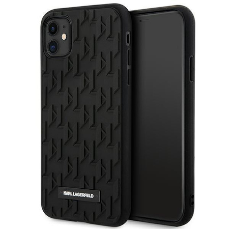 Karl Lagerfeld Monogram 3D Pattern - iPhone 11 Case (Black)