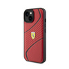 Ferrari Twist Metal Logo - pouzdro pro iPhone 15 (červené)