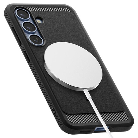 Spigen Rugged Armor MagSafe - Gehäuse für Samsung Galaxy S25+ (Mattschwarz)