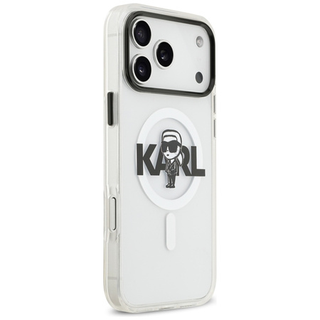 Karl Lagerfeld IML Karl Sketch Logo MagSafe - iPhone 17 Pro Max Hülle (Transparent)