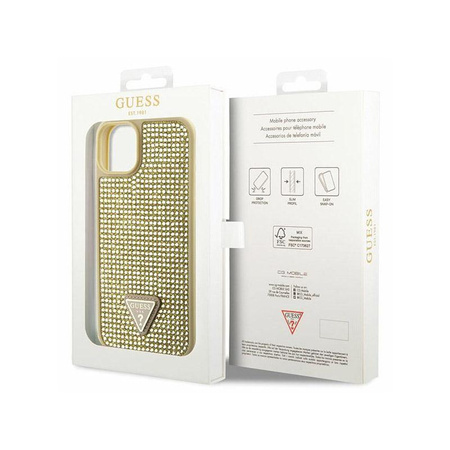 Guess Rhinestone Triangle - Coque iPhone 14 (Or)