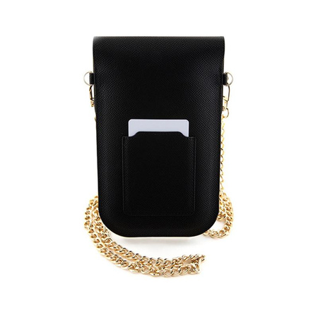 Hello Kitty Leather Metal Logo Chain - Crossbody bag for phone (black)