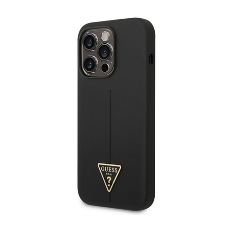 Guess szilikon háromszög logó - iPhone 14 Pro tok (fekete)