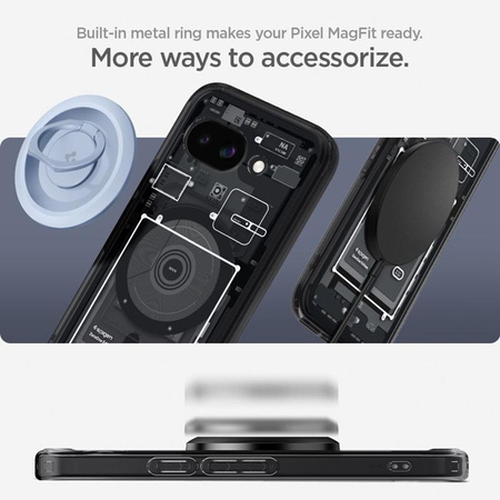 Spigen Ultra Hybrid Mag MagSafe - Etui do Google Pixel 9a (Zero One Black)