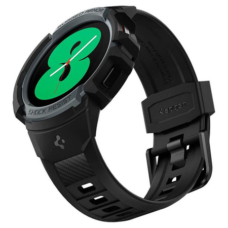 Spigen Rugged Armor Pro - szíj + tok Samsung Galaxy Watch 4 / 5 44 mm-es órához (grafit)