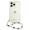 Guess White Pearl Strap - iPhone 13 Pro Tasche (Transparent)