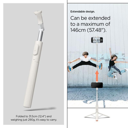 Spigen S541W Bluetooth Selfie Stick állvány - okostelefon állvány / szelfibot tartó (Dune Beige)