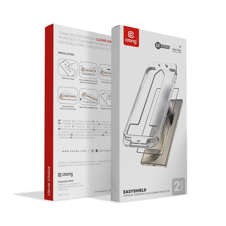 Crong EasyShield 2er-Pack - Gehärtetes Glas für Samsung Galaxy S24 Ultra (2er-Pack)