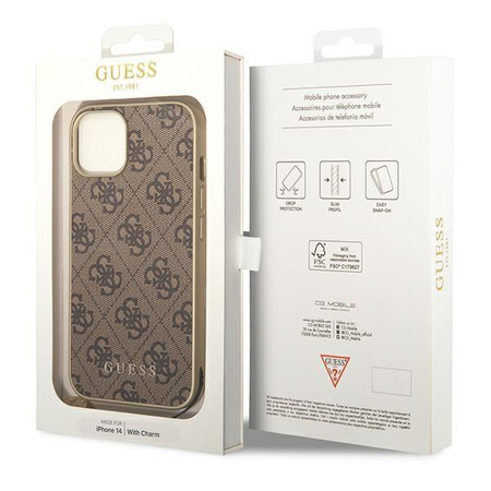 Guess 4G Charms Collection - iPhone 14 Case (brown)