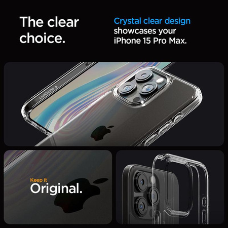 Spigen Ultra Hybrid - Coque pour iPhone 15 Pro Max (Transparent)