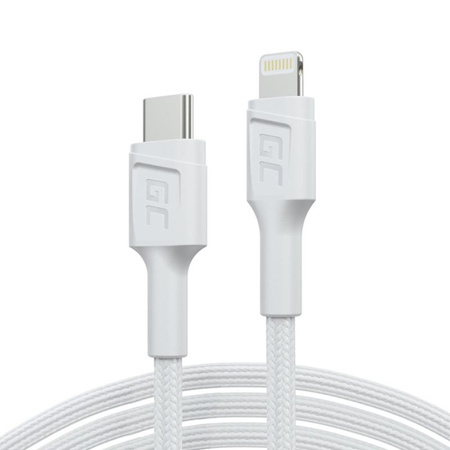 Green Cell PowerStream - USB-C - Lightning kábel 100 cm Power Delivery kábel Apple MFi tanúsítvánnyal (fehér)