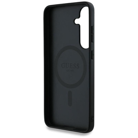 Guess 4G Round Patch Classic Logo MagSafe - étui pour Samsung Galaxy S25 (marron)