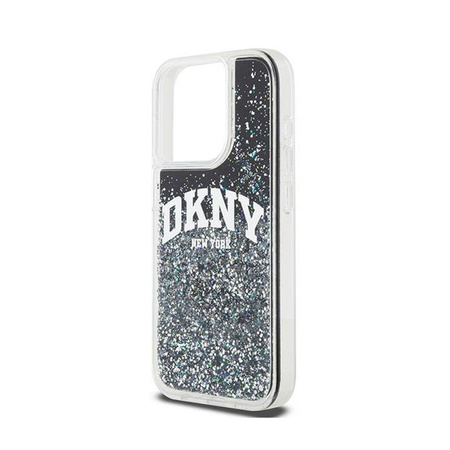 DKNY Liquid Glitter Big Logo - Coque pour iPhone 13 Pro (noir)