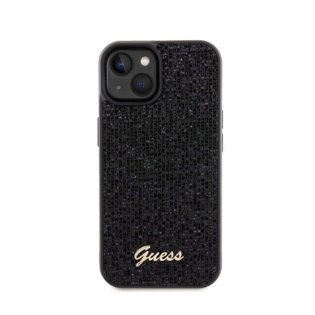 Guess Disco Metal Script - Etui iPhone 15 (czarny)