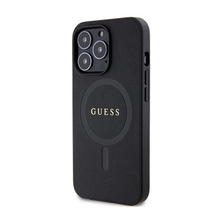 Guess Saffiano MagSafe - pouzdro pro iPhone 13 Pro (černé)