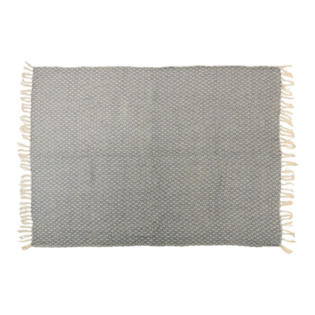 MIĘKKI KOC BAWEŁNIANY 130x170 CIEPŁY Z WZOREM NIEBIESKO BIAŁY ARTI CASA