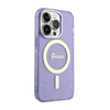Guess Glitter Gold MagSafe - Hülle für iPhone 14 Pro Max (Violett)