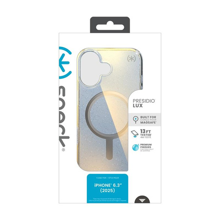 Speck Presidio Lux MagSafe - iPhone 17 tok (hipertükör csillogás / ezüstmetál)