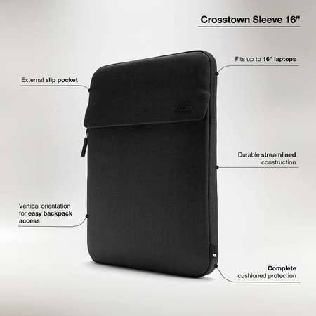 Incase Crosstown Sleeve Woolenex-szel - MacBook Pro 16" (M4/M3/M2/M1/2024-2021) tok (fekete)