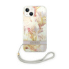 Guess Flower Cord - pouzdro se šňůrkou na iPhone 14 Plus (fialové)