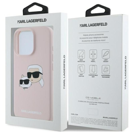 Karl Lagerfeld Silicone Double Heads Print MagSafe - iPhone 16 Pro Case (rose)