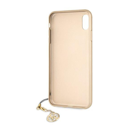 Guess 4G Charms Collection - Coque pour iPhone Xs Max avec pendentif (marron)